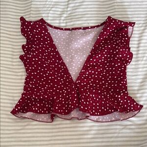 Red and White Crop Top with Stylish Design